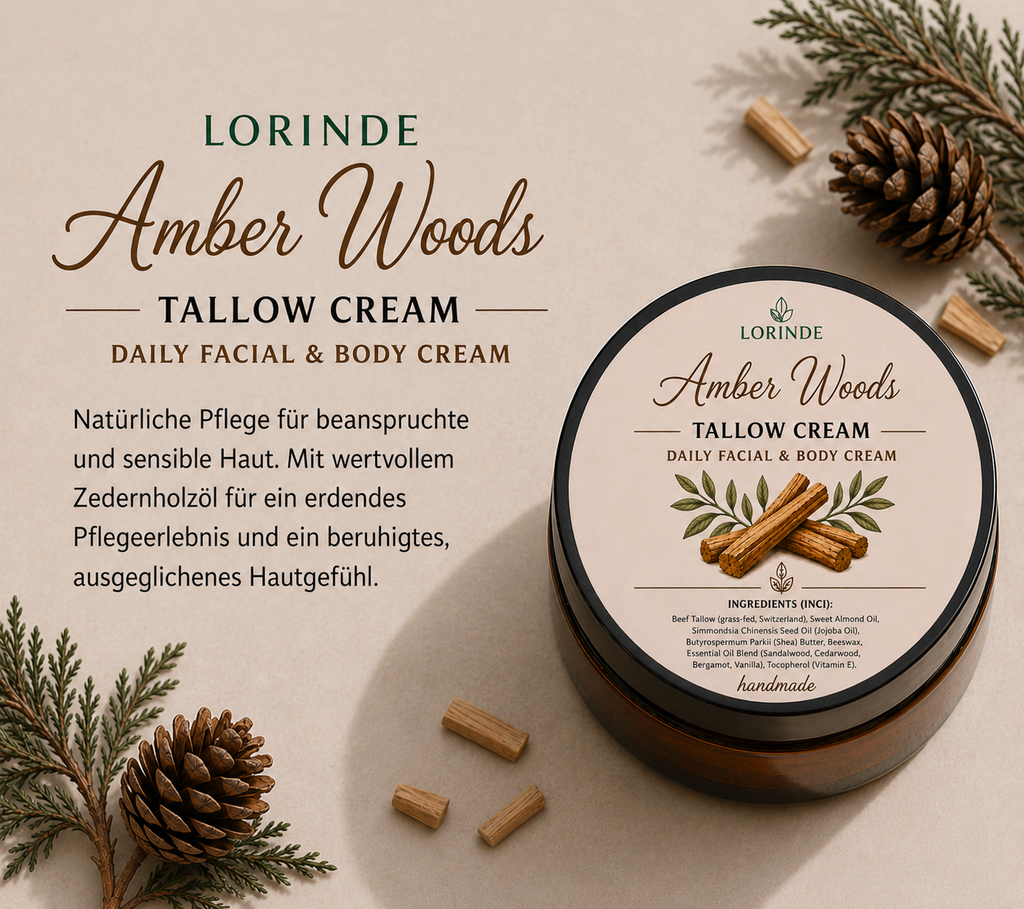 LORINDE Amber Woods – Cedarwood Tallow Cream